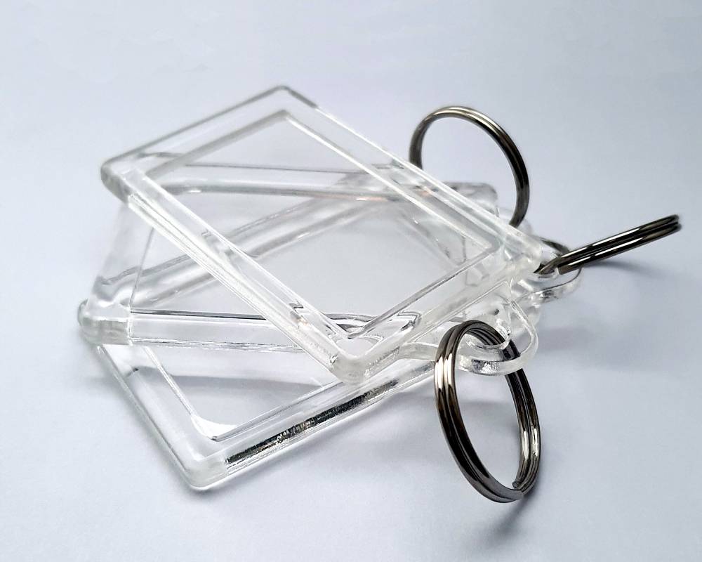 A photo of blank keyrings